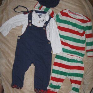 Striped Red and Green Pajama Set